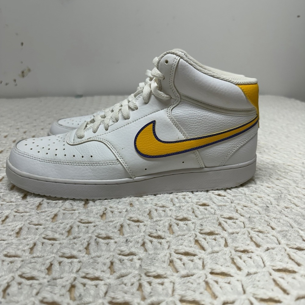 Nike Court Vision Shoes Mens Size 11.5 White Basketball Leather CD5466-102 - Picture 2 of 11